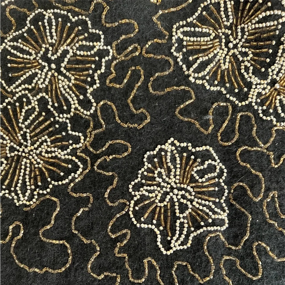 Vintage Retro Shannan black beaded embellished wool angora sweater Size Large - Picture 9 of 11